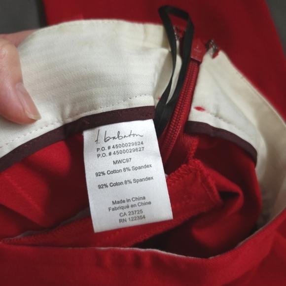 T. Babaton | Classic Red Elliot Skinny Ankle Dress Pants (SIZE 4) - Picture 4 of 10